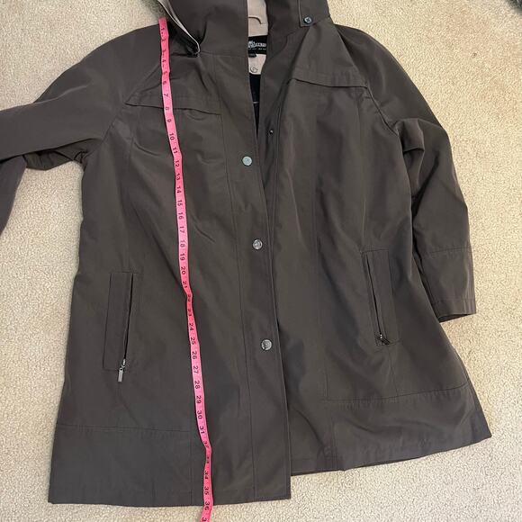 Fleet Street Short Chocolate Brown Trench Coat Women's Size XL Raincoat Jacket - Picture 7 of 12